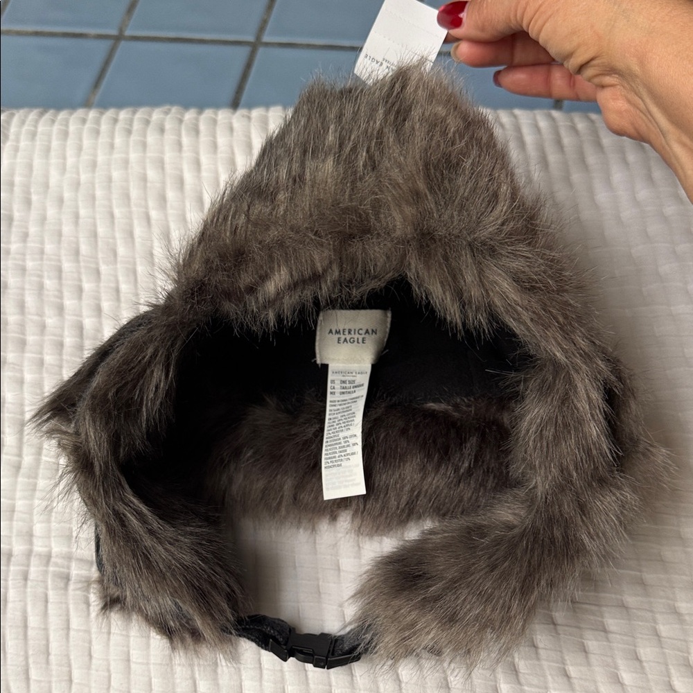 American Eagle Outfitters Faux Fur Trapper Hat in Brown